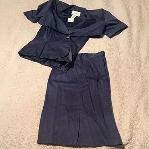 Elegant Navy Women's Skirt Set